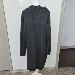 Charcoal Gray Hooded Dress